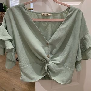 Short sleeve crop blouse